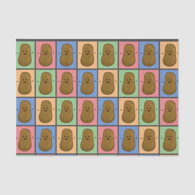 Papier Mousseline Pomme de terre style pop art (Recto)