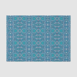 Papier Mousseline Pomme Strid Bohemian Arabesque Motif Bleu Turquois