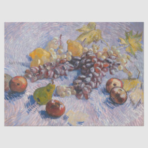 Papier Mousseline Pommes, poires, citrons et raisins   Oeuvre vintag