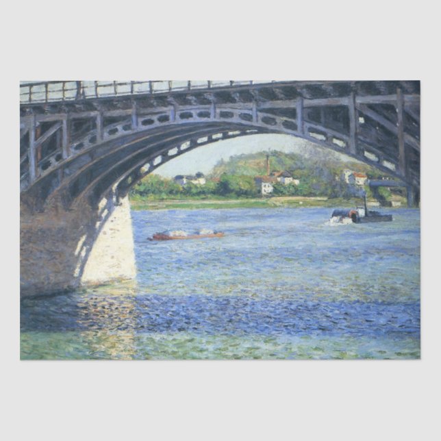 Papier Mousseline Pont à Argenteuil (par Gustave Caillebotte) (Recto)