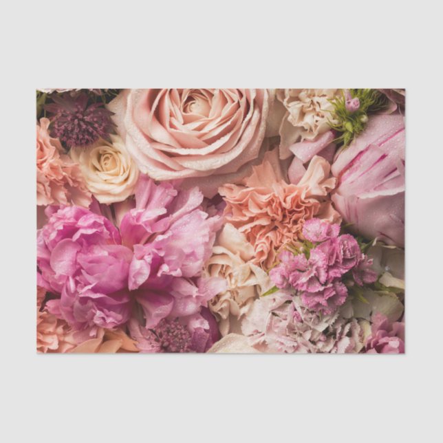 Papier Mousseline Pony rose Rose Floral Arrière - plan Tissu papier (Recto)