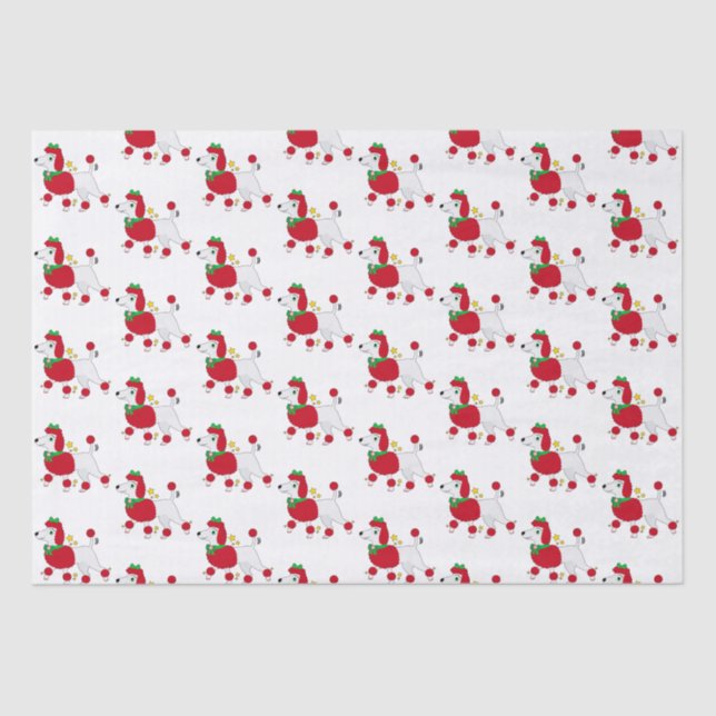 Papier Mousseline Poodle habillé pour les vacances (Recto)