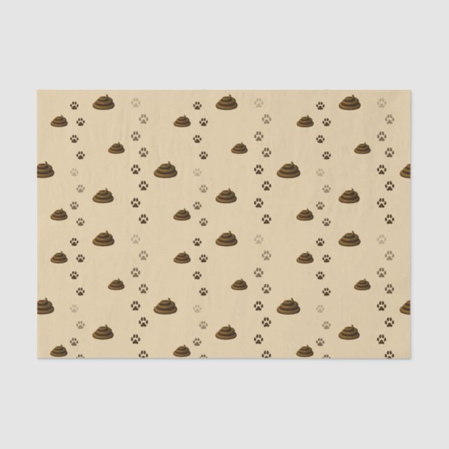 Papier Mousseline Poop & Empreintes de pattes Cute Messy Animaux Amo (Recto)