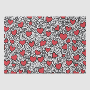 Papier Mousseline Pop Art Heart Motif