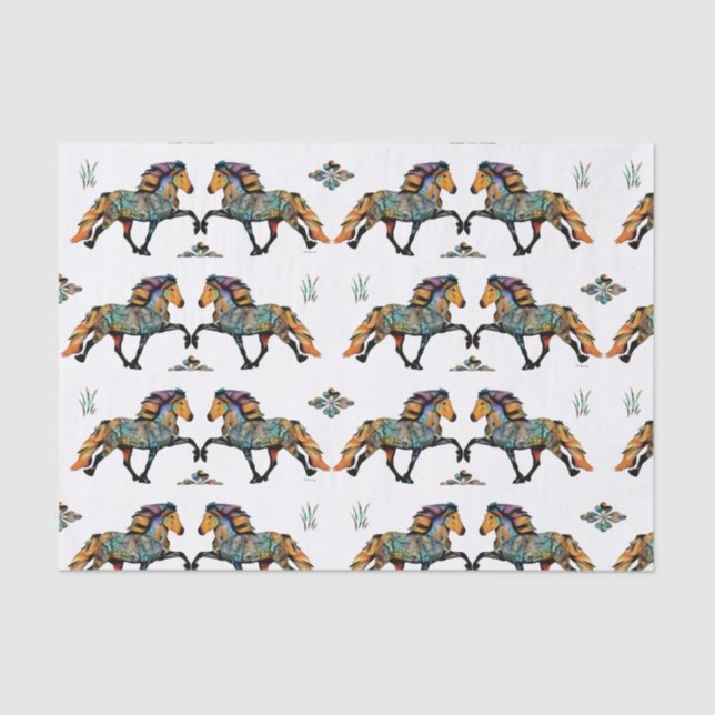 Papier Mousseline Pop Art islandais Cheval  (Recto)