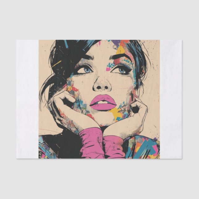 Papier Mousseline PoP Art Queen2 (Recto)