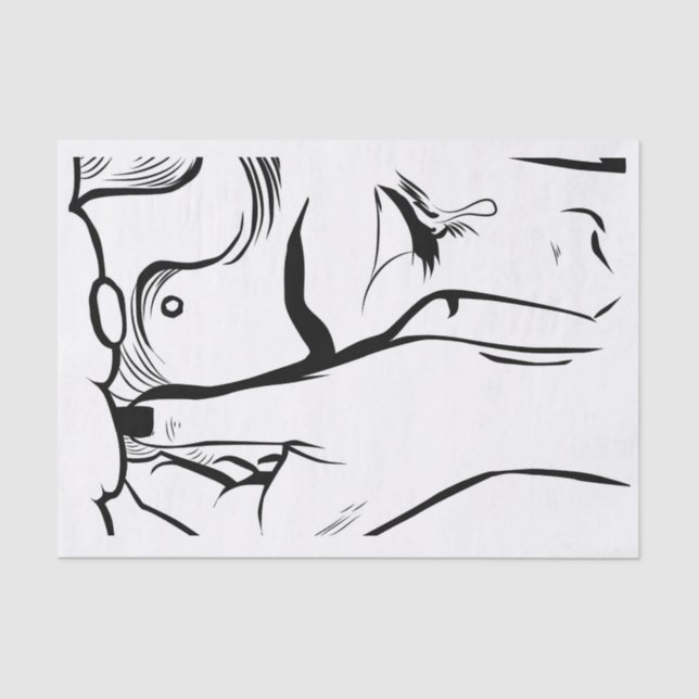 Papier Mousseline Pop Art Woman pleure (Recto)