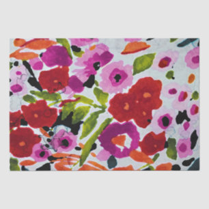 Papier Mousseline Pop de couleur vive Fleurs aquarelles encre mariag