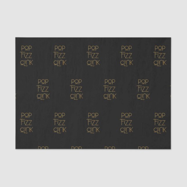 Papier Mousseline Pop Fizz Clink Élégante Typographie (Recto)