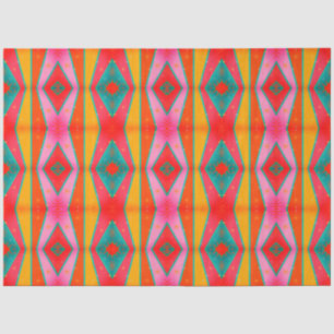 Papier Mousseline Pop Motif diamant rose orange bleu jaune