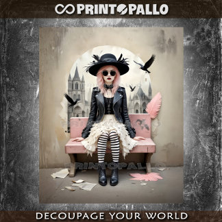 Papier Mousseline Pop Pink Lady of Ravens