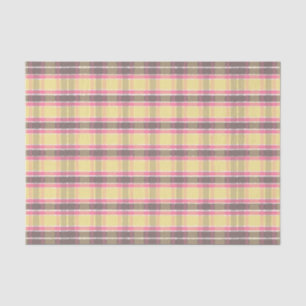 Papier Mousseline Popcorn Bubblegum jaune Café rose Brown Plaid
