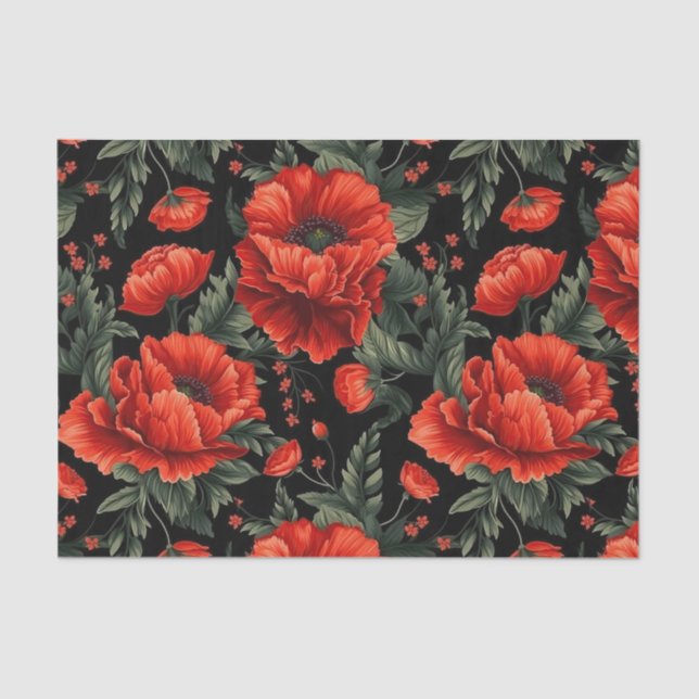 Papier Mousseline Poppies d'aquarelle (Recto)