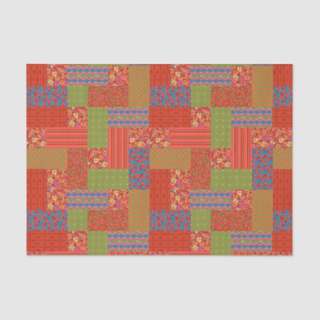 Papier Mousseline Poppies de pastilles Motifs Nostalgique Faux Patch (Recto)