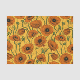 Papier Mousseline Poppies orange