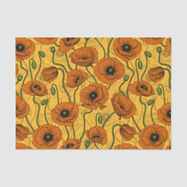 Papier Mousseline Poppies orange (Recto)