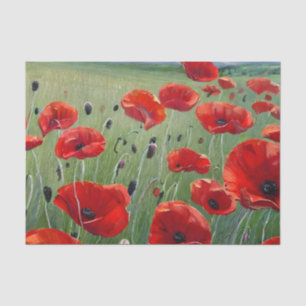Papier Mousseline Poppies rouges