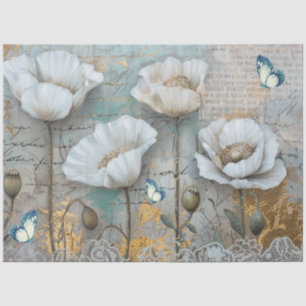 Papier Mousseline Poppies Vintages classiques et découpage en dentel