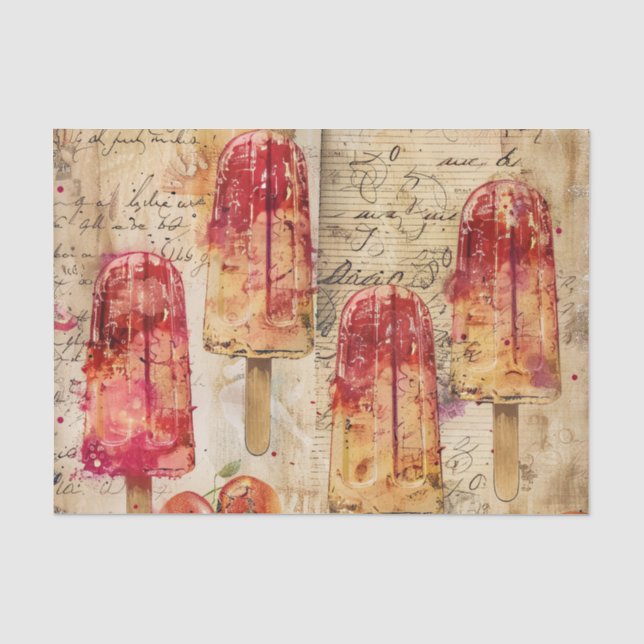 Papier Mousseline Popsicle leurres thème découpage (Recto)