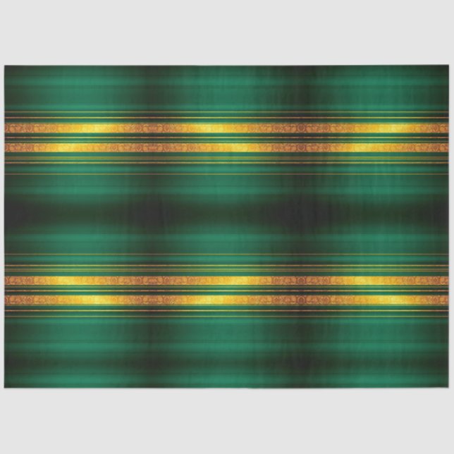 Papier Mousseline Populaire Green Gold Luxury Linen Texture Collecti (Recto)