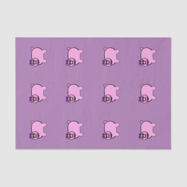 Papier Mousseline Porc bourré Girly (Recto)