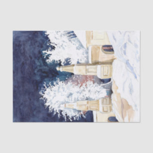 Papier Mousseline Porte d'hiver la nuit (croquis)
