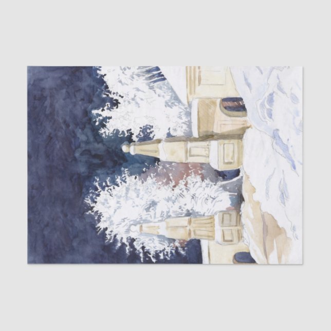 Papier Mousseline Porte d'hiver la nuit (croquis) (Recto)