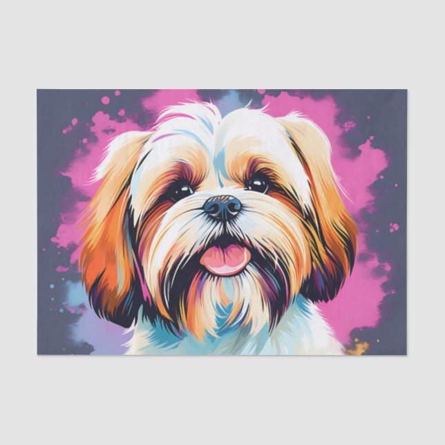 Papier Mousseline Portrait Chien Tzu Chat (Recto)