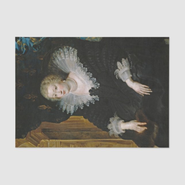 Papier Mousseline Portrait d'Anne d'Autriche par Peter Paul Rubens (Recto)