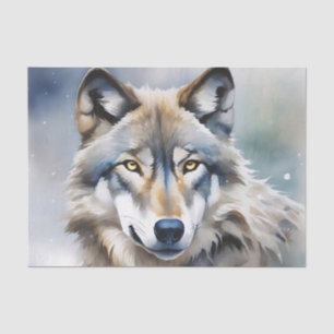 Papier Mousseline Portrait d'aquarelle Ethereal Wolf