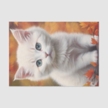 Portrait d'automne de Kitten blanc
