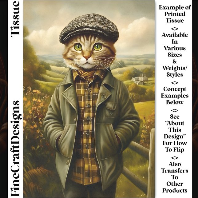 Papier Mousseline Portrait de chat fermier en paysage CM1 Découpage (Créateur téléchargé)