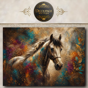 Papier Mousseline Portrait de cheval abstrait décoration murale d'ar