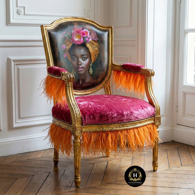 Papier Mousseline Portrait de déesse de la Couronne rose florale (Créateur téléchargé)