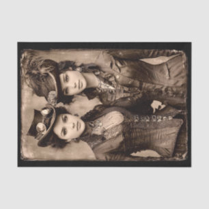 Papier Mousseline Portrait de deux femmes Steampunk DX5R découpage