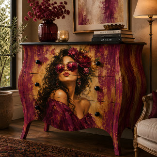 Papier Mousseline Portrait de femme Découpage Fleur de Prunier Glamo