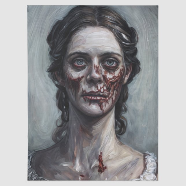 Papier Mousseline Portrait de femme zombie (Recto)