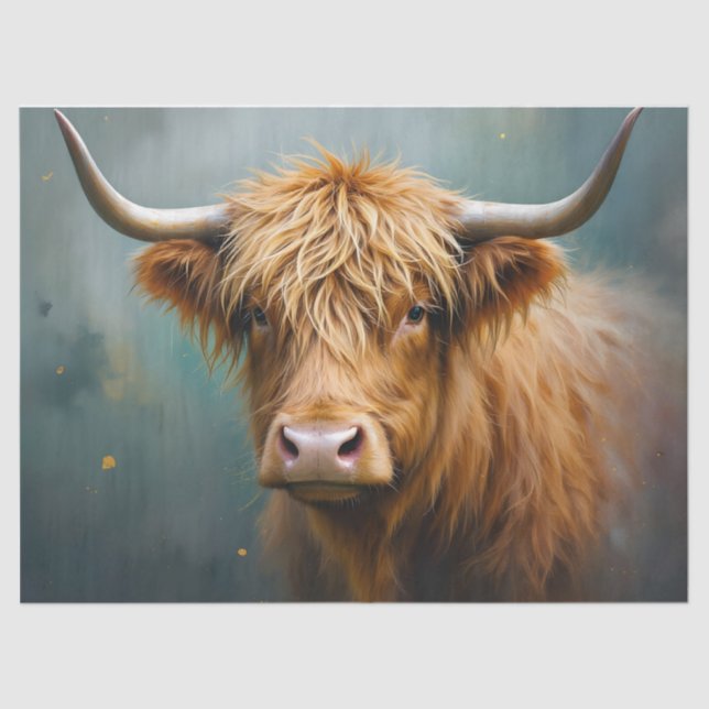 Papier Mousseline Portrait de Highland Cow (Recto)