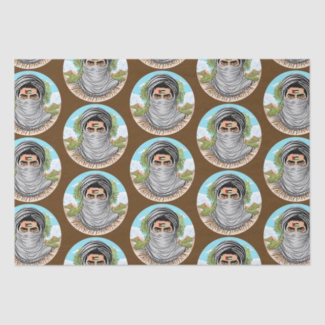 Papier Mousseline Portrait de la Liberté palestinienne (Recto)