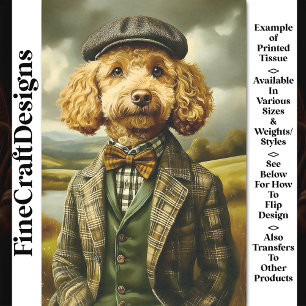 Papier Mousseline Portrait De L'Agriculteur De Poodle En Paysage CG6