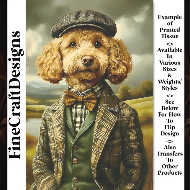 Papier Mousseline Portrait De L'Agriculteur De Poodle En Paysage CG6 (Créateur téléchargé)