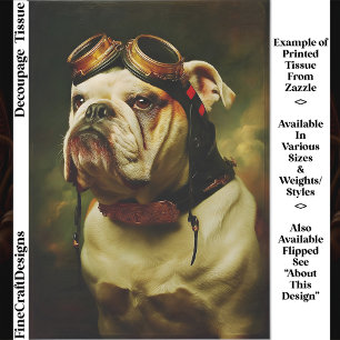 Papier Mousseline Portrait de l'aviateur au bouledogue Steampunk déc