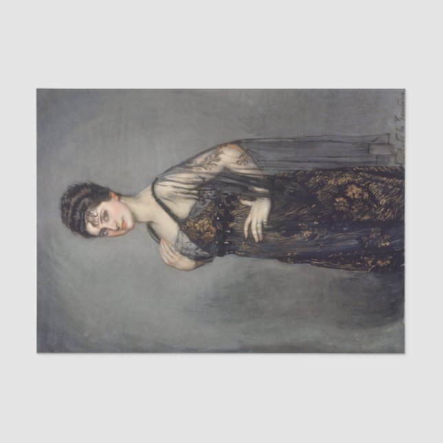 Papier Mousseline Portrait de Madame Louis Rosenau par Gandara (Recto)