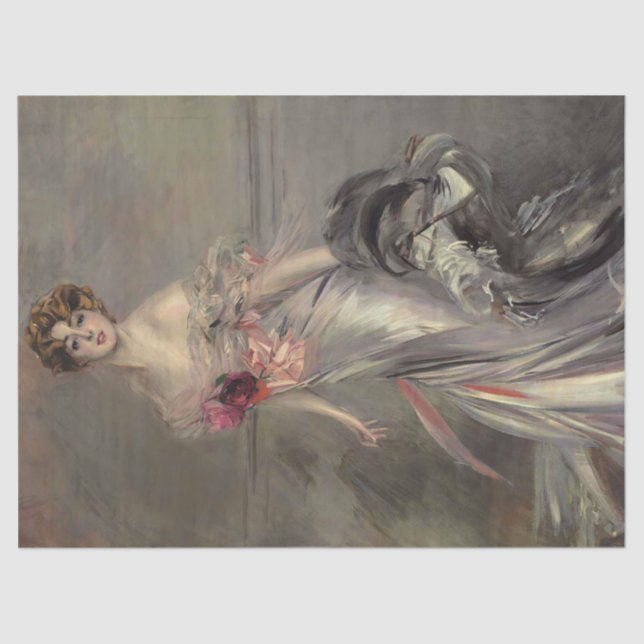 Papier Mousseline Portrait de Martha Regnier par Giovanni Boldini (Recto)