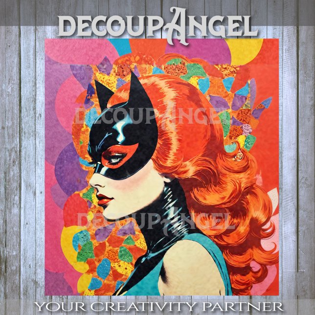 Papier Mousseline Portrait de MCM de la dame de chat découpage (Créateur téléchargé)