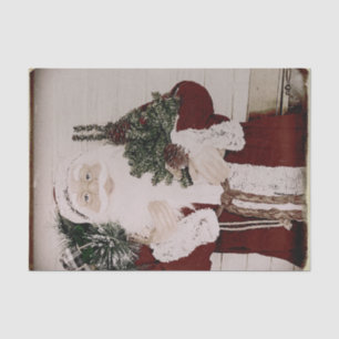 Papier Mousseline Portrait de Père Noël vintage Fête de Noël