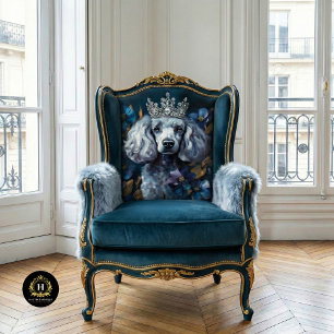 Papier Mousseline Portrait de Poodle Gris Français en Découpage