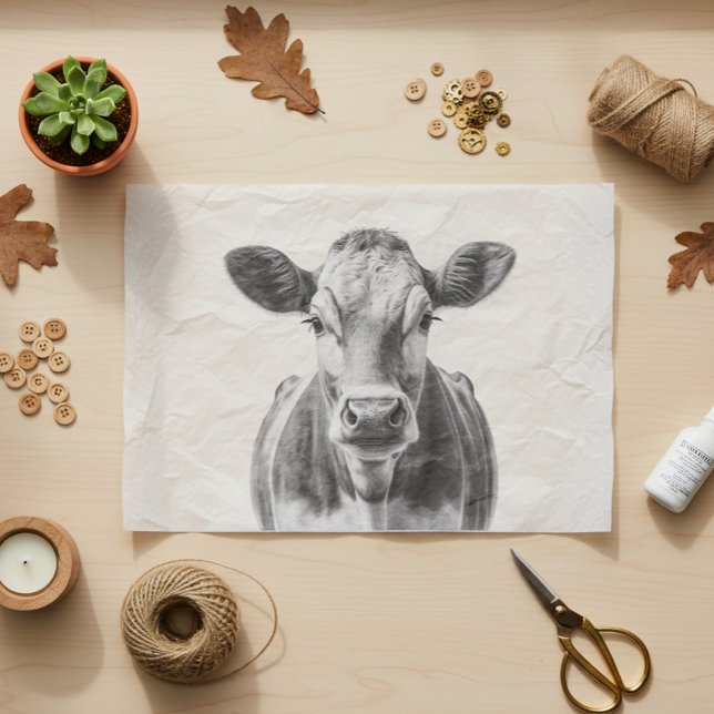 Papier Mousseline Portrait de vache   (Créateur téléchargé)