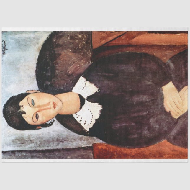 Papier Mousseline Portrait du col blanc, Modigliani (Recto)