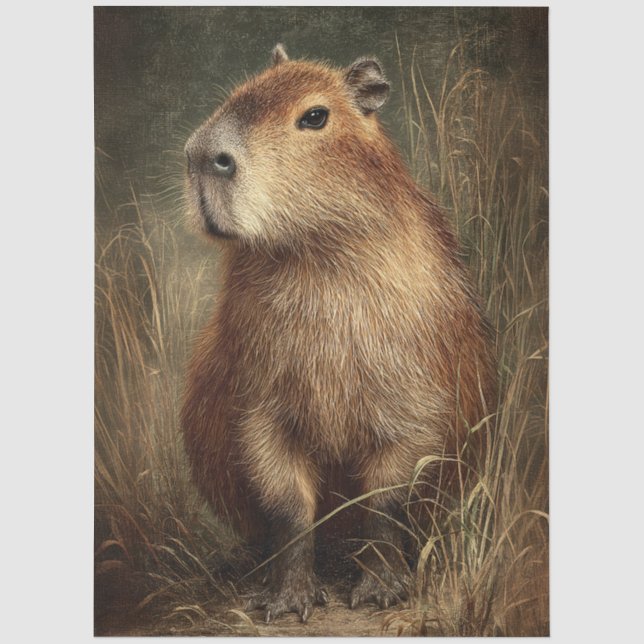 Papier Mousseline Portrait d'un Capybara (Recto)